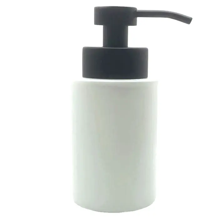 निर्माता अनुकूलित कर सकते हैं सफेद कांच की बोतल 300ml बदली मैट काले फोम साबुन बेदखलदार पंप