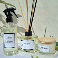 AIKUN – Ensemble de bougies en cire de soja au design unique, diffuseur à bâtonnets et flacon pulvérisateur en verre pour aromathérapie personnalisée, idéal pour les cadeaux (vente en gros)