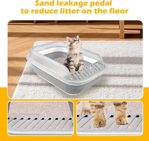 Stainless Steel Cat <b>Litter</b> <b>Box</b> & Accessories Semi-Enclosed <b>Large</b> High Quality Manufacture Cat Toilet - Product Image 6