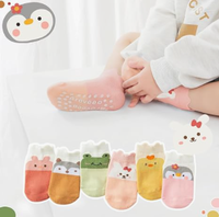Chaussettes Bébé Personnalisées 2026 – Motif Animaux Mignons, Coton Antidérapant, Confortables et Respirantes, Chaussettes Courtes pour Bébé Printemps-Été