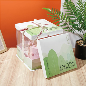 Bán Buôn Tùy Chỉnh Có Thể Gập Lại Vuông Màu Hồng Rõ Ràng Pet Nhựa <span class=keywords><strong>Pop</strong></span> Bánh Hộp Bánh Bao Bì Hộp Với Nắp Cho Đám Cưới Sinh Nhật - Product Image 2