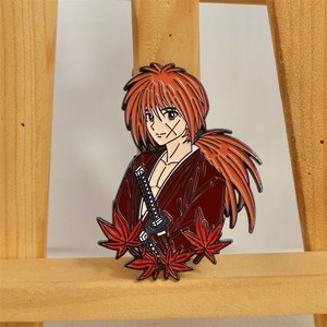 6CM Imitation Enamel Brooch Anime Pin Button Badge <strong>Kenshin</strong> Himura Stationery Jewelry Decoration Alloy Crafts - Product Image 4