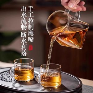 Service à thé en verre borosilicate haute résistance avec infuseur épaissi, idéal pour le bureau, cadeau pour adultes - Product Image 1