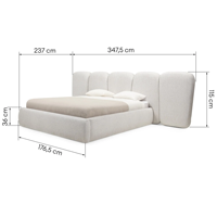 Lit double rembourré Fencee 160x200 Beige clair