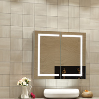 Interrupteur de capteur moderne populaire personnalisé mural LED salle de bain miroir armoire désembuage Rectangle écran tactile illuminé