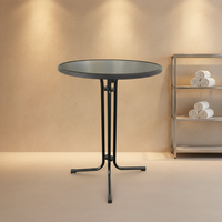 Table de cocktail et de repas 31 pouces, style ferme, pour bars, mariages, événements, extérieur, lieux contemporains, hôtels, pliable, durable, structure en fer, résine