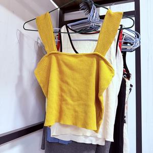 Camiseta sin mangas usada para mujer, suéter fino a la moda, Blusa de manga corta, camiseta sin mangas, suéter, ropa usada, Exportación a Tailandia - Product Image 6