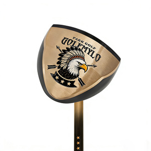 Putter de golf personnalisé avec logo, en bois d'érable pour droitier, avec manche en graphite, tête en aluminium et sac - Product Image 1