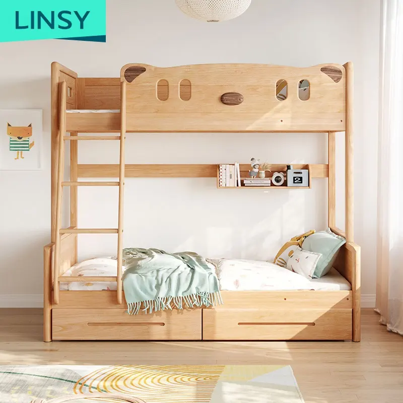 Liplaslinsy — meuble de chambre à coucher en bois massif, lit Double pour enfants, LS165A8, nouveaux modèles