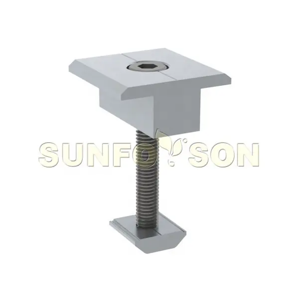 Produk tenaga surya aluminium panel surya memperbaiki klip mid/end clamp untuk panel surya mount Komponen