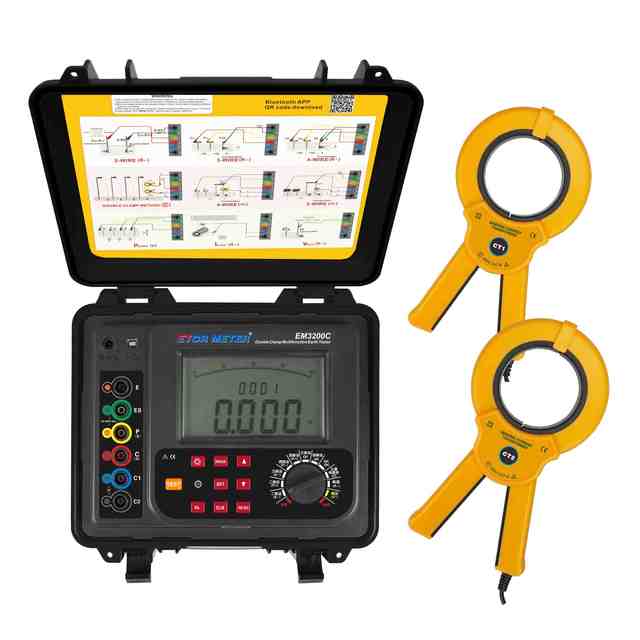 ETCR EM3200C Digital Ground Resistance Meter Double Clamp Earth Resistance Tester Soil Resistivity Tester