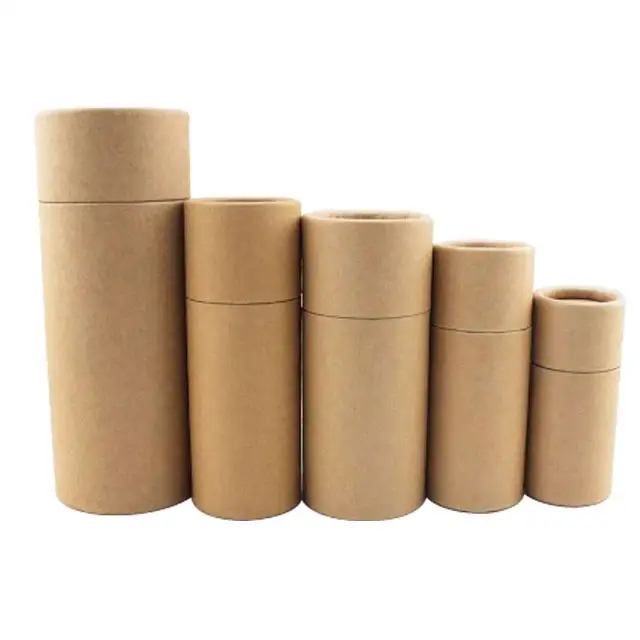 Kosmetik flasche Außen verpackung Kraft papier röhre 100ml Papp zylinder Ätherische Öle Boxen Paket