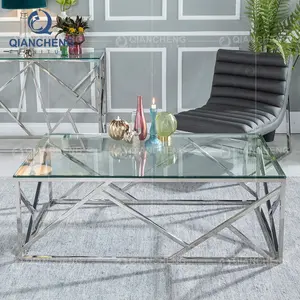 Современный чайный столик из нержавеющей стали с заклепками, Серебряное Стекло, зеркальная мебель для гостиной, журнальный столик
