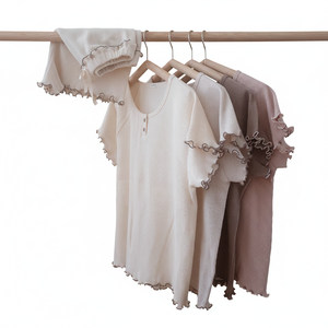Conjunto de pijama clásico para parejas de Nana Mom, traje de verano suave y elegante a juego, aspecto de madre e hija, sesión de fotos familiar, ropa de casa diaria ODM - Product Image 2