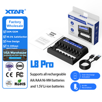 Chargeur intelligent USB-C XTAR Original OEM personnalisé L8 Pro pour piles rechargeables AA AAA NiMH Li-ion avec fonction de décharge et de rafraîchissement