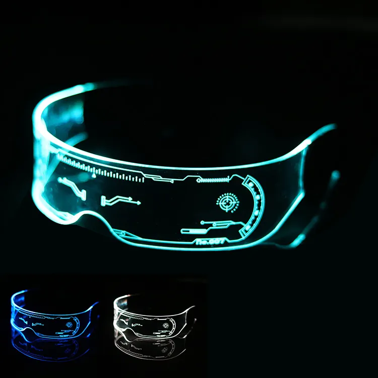 2023 New LED Visor Glasses Futuristic Light Up Glasses Luminous Glasses for Kids Adults Party Supplies