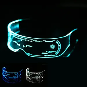 2023 New LED Visor Glasses Futuristic Light Up Glasses Luminous Glasses for Kids Adults Party Supplies