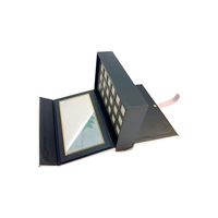 Boîte en carton rigide magnétique personnalisée en forme de livre avec miroir intégré et doublure en éponge pour palette de fards à paupières et blush, emballage cosmétique