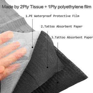 125 pz. Tamponi Neri Monouso per Pulizia Tatuaggi, Tamponi per Pulizia Unghie, Bavaglini per Tatuaggi, Copritavolo, Tovaglioli Dentali, Accessori per Tatuaggi - Product Image 4