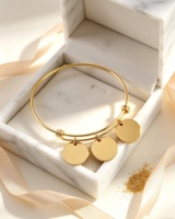Sland 18K plaqué or réglable Push-Pull activité bricolage gravable en acier inoxydable plaque pendentif bracelet mode bracelets porte-bonheur