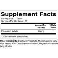 Marque privée Tablette d'iodure de potassium 65 mg Comprimés d'iode Capsule Pilules d'iode pour la radioprotection contre les retombées nucléaires