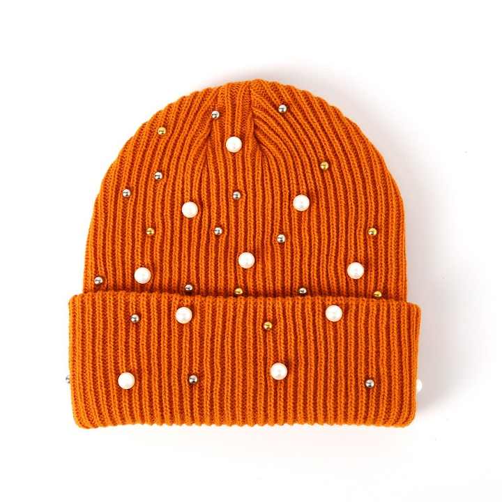 Women's Autumn and Winter Fashion Joker Pullover Knitted Hat Solid ...