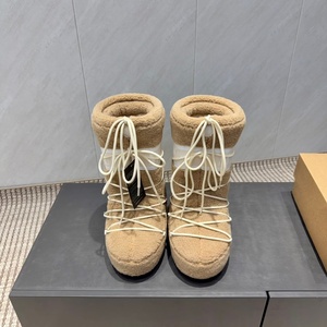 Botas de Invierno de Piel y Cuero para Mujer, Diseño de Lujo, Alta Calidad, Cómodas, Estilo Luna, Personalizadas, de Algodón, con Forro de Piel, de Pierna Recta - Product Image 3