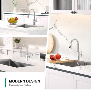 ก๊อกน้ำอัตโนมัติสำหรับอ่างล้างจาน ดีไซน์คลาสสิกร่วมสมัย พร้อมเซ็นเซอร์สัมผัสอัจฉริยะ ผลิตจากสแตนเลส 304 ขัดเงา พร้อมวาล์วเซรามิก - Product Image 5