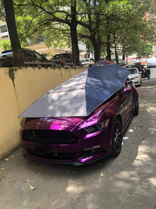 Parasol de voiture semi-automatique, pare-soleil extérieur anti-UV, imperméable, isolant thermique, pliable, convient aux SUV, berlines, camping - Product Image 4