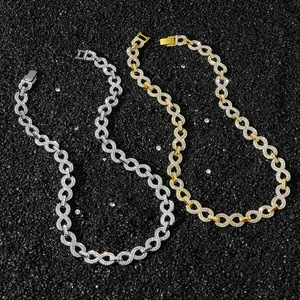 Nuevo Collar de Cadena con Símbolo de Infinito Geométrico de Aleación, Estilo Hiphop, para Hombre, Joyería de Moda al por Mayor - Product Image 1