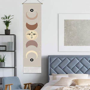 Tapices de pared de 13x51 pulgadas, pancarta de ciclo de crecimiento completo de la Luna, tapiz de pared de lino y algodón, arte de pared - Product Image 2