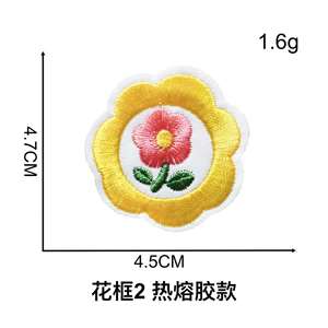 Nouvelle broderie thermocollante et autocollante mignonne en forme de cadre photo floral pour la décoration - Product Image 5