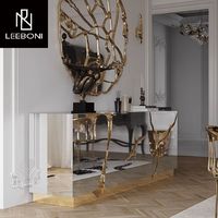Buffet en acier inoxydable personnalisable, design moderne et luxueux, meuble de rangement haut de gamme pour entrée