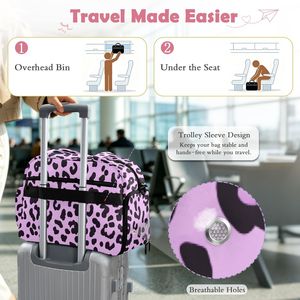 Leopard Print 23L Capacity Overnight <b>Bag</b> Custom Logo Polyester Water Resistant <b>Travel</b> Duffel <b>Bags</b> with Adjustable Shoulder Strap - Product Image 5
