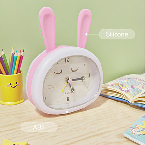 Tùy chỉnh trẻ em món quà dễ thương Bunny tối thiểu Retro vui thạch anh bảng cơ khí bàn Analog Loud báo động im lặng Đồng hồ máy với kim - Product Image 2
