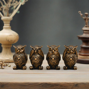 Estatuilla de búho de resina Vintage, fabricación de decoración del hogar, estatua de Navidad y Halloween, <span class=keywords><strong>no</strong></span> escuches, <span class=keywords><strong>No</strong></span> <span class=keywords><strong>hables</strong></span>, <span class=keywords><strong>No</strong></span> mires - Product Image 1