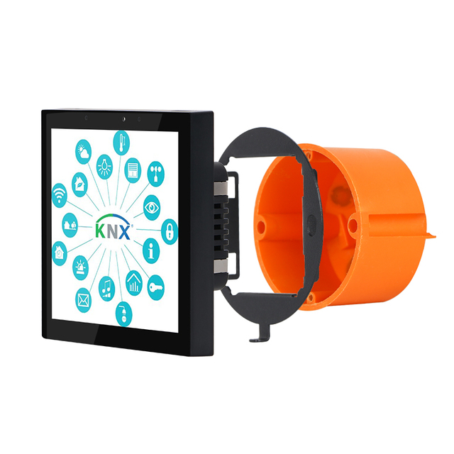 Smart Building Lighting & HVAC Control System Inwall Mount 4" POE KNX Touch Screen Panel 480X480 Resolution with RS485