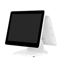 Caisse enregistreuse tactile tout-en-un Junrong pour la restauration, les supermarchés et les salons de thé, avec double écran, système de paiement POS, Windows intelligent RS609P