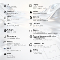 Z92P 2.0GHz Control de Acceso Biométrico por Vena de la Palma con SDK Gratuito, Pantalla Táctil, Bluetooth, USB, NFC para Clínica