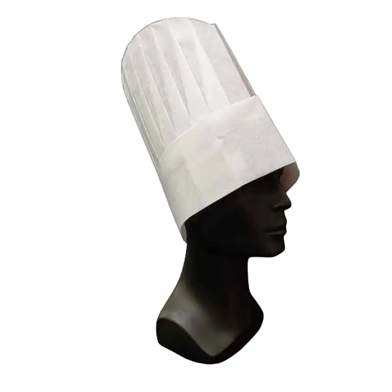 קייטרינג טקסטיל לא ארוג לבן כובע שף נייר חד פעמי לילדים ומבוגרים כובע שף נייר למטבח