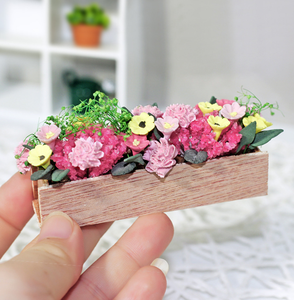 1/6 1/12 maison de poupée Simulation Miniature Mini <span class=keywords><strong>lit</strong></span> de fleurs jardin plantes en pot modèle décor - Product Image 2