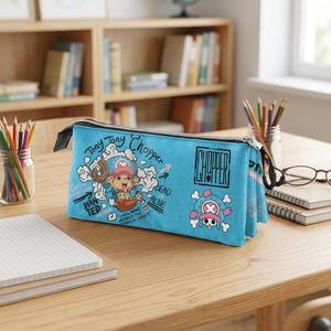 Karactermania One Piece Chopper Triple Trousse à crayons en tissu bleu avec fermeture à glissière - Product Image 2