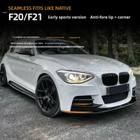 Kit de esquina de divisor de alerón de labio delantero para BMW 1 Series F20 F21 2012-2014 Early M Sport Actualización de cuerpo de parachoques delantero de fibra de carbono