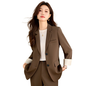 Women's Suit Set Solid Color Polyester Anti-Wrinkle Casual Work Uniforms Spring Autumn 2025 New Style - Product Image 5