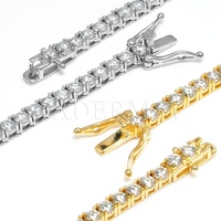 Cadermay – Bracelet et collier de Tennis en Moissanite, prix de gros, 2mm, 3mm, 4mm, S925, tendance, Hip Hop, chaîne glacée