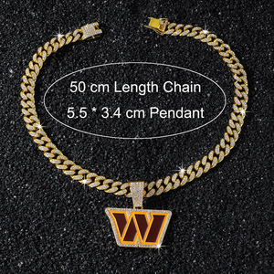 Collier tendance pour homme avec pendentif lettre W géométrique style hip-hop, accessoire de mode, vente en gros de bijoux - Product Image 5