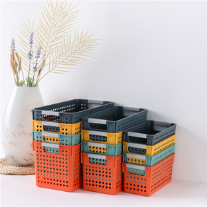 Cesta de Almacenamiento Plegable de Plástico, Organizador de Aperitivos Perforado, Caja Apilable para Escritorio, Hogar, Cocina y Despensa - Product Image 1