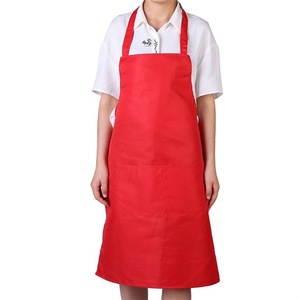 Delantal uniforme de color sólido, transpirable, con bolsillos, para uso diario en la cocina, rojo, amarillo, verde, marrón - Product Image 5