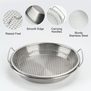 Plateau de filtration d'huile, panier de drainage en maille d'acier inoxydable, accessoires pour friteuse à air, support de drainage pour aliments frits, grille de barbecue - Product Image 3