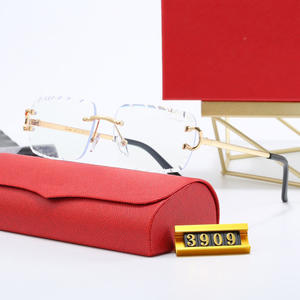 Lunettes de soleil personnalisées avec logo découpé, monture carrée sans cadre, UV400, de haute qualité, de marque classique et design. - Product Image 3